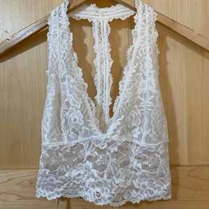 Free People lace bralette white
